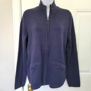 American Airlines x Lands End Women’s Heavy Weight Cardigan Aviation Blue Medium